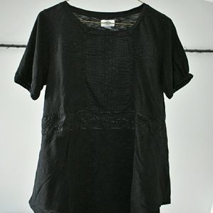 Women's black peasant top